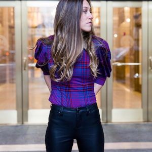 WORN ONCE - Zara Checked Top